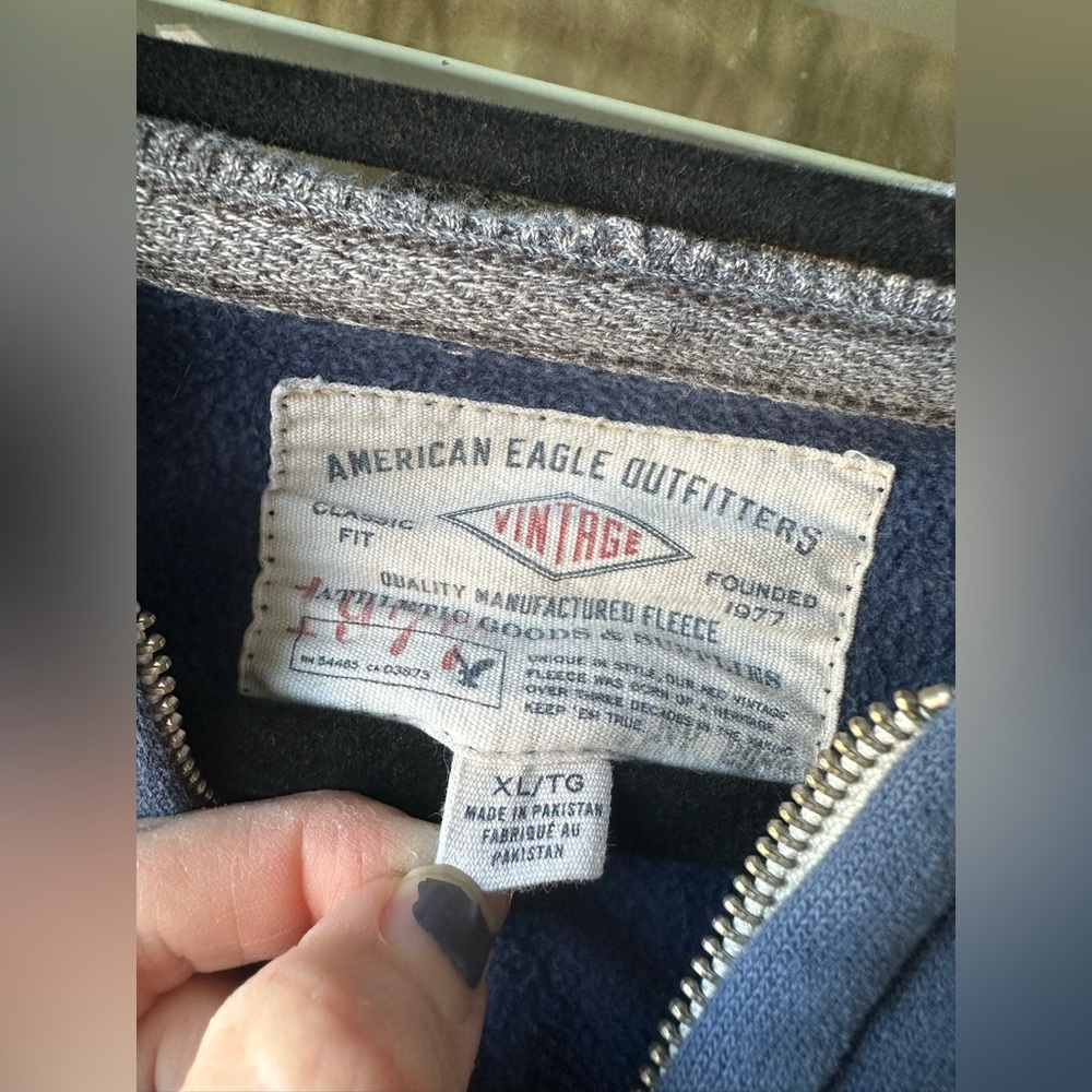 American Eagle Outfitters Zip-Up Fleece Lined Waffle-Knit Hood 2014 - Picture 6 of 11
